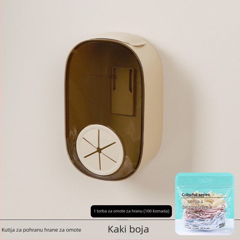 Zidni spremnik za pohranu folije, PS materijal, kapacitet 2 L, otporan na prašinu, moderan minimalistički dizajn