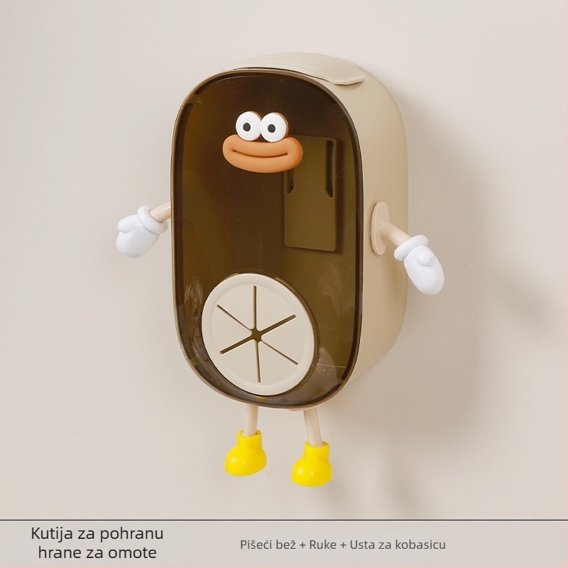 Zidni spremnik za pohranu folije, PS materijal, kapacitet 2 L, otporan na prašinu, moderan minimalistički dizajn