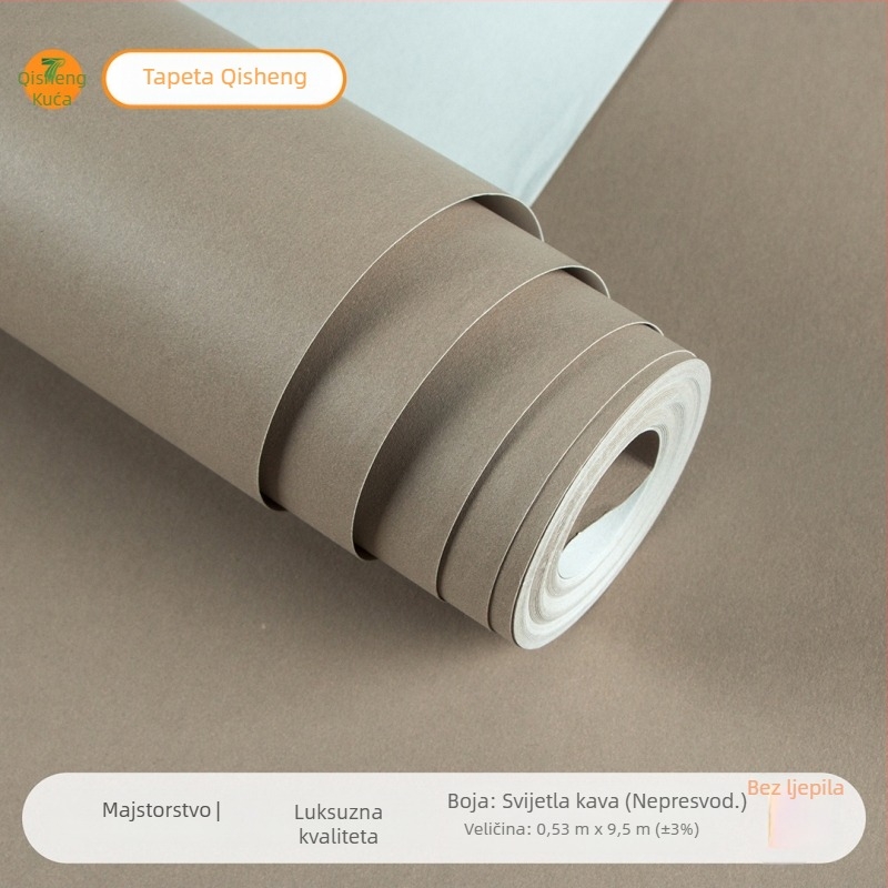 Zidna tapeta u skandinavskom drvenom stilu, netkana tkanina, moderni minimalistički dizajn, trostruka konstrukcija, Seven Color Home