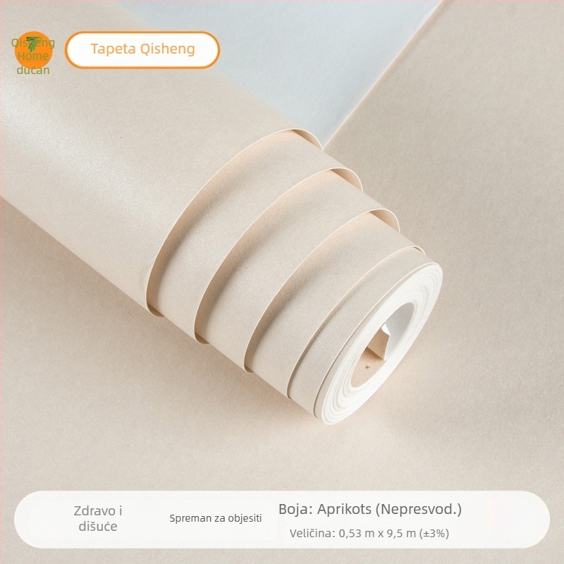 Zidna tapeta u skandinavskom drvenom stilu, netkana tkanina, moderni minimalistički dizajn, trostruka konstrukcija, Seven Color Home