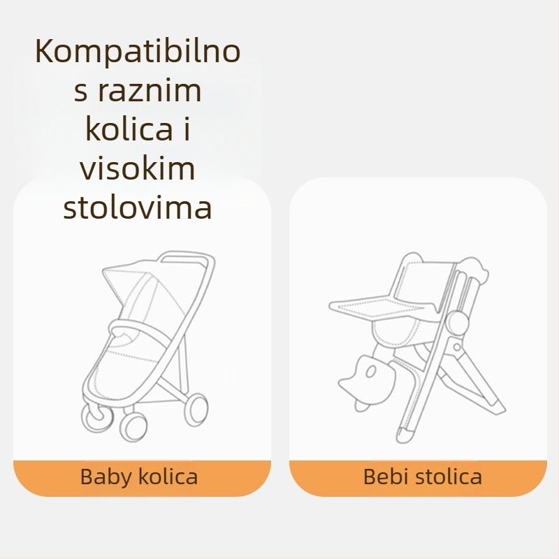 Jastučić za sjedalo kolica – sve godine, dvostrana, prednja zaštita; Materijal: čista pamuk + svila vlakna + ice silk; za djecu 0–1 godina; prilagodljivo