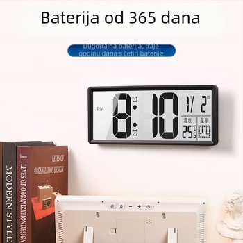Stolni sat s LED zaslonom, tih rad, Snooze funkcija i noćno svjetlo; napajanje baterijama