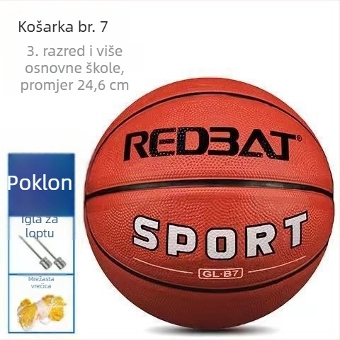 Košarkaška lopta od gume, otporna na habanje, za unutarnju i vanjsku upotrebu, veličine 3, 4, 5 i 7, za odrasle, mlade, učenike i predškolce