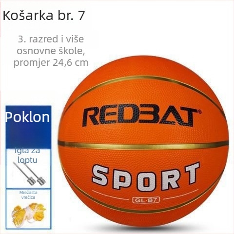 Košarkaška lopta od gume, otporna na habanje, za unutarnju i vanjsku upotrebu, veličine 3, 4, 5 i 7, za odrasle, mlade, učenike i predškolce