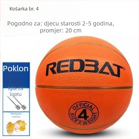 Košarkaška lopta od gume, otporna na habanje, za unutarnju i vanjsku upotrebu, veličine 3, 4, 5 i 7, za odrasle, mlade, učenike i predškolce