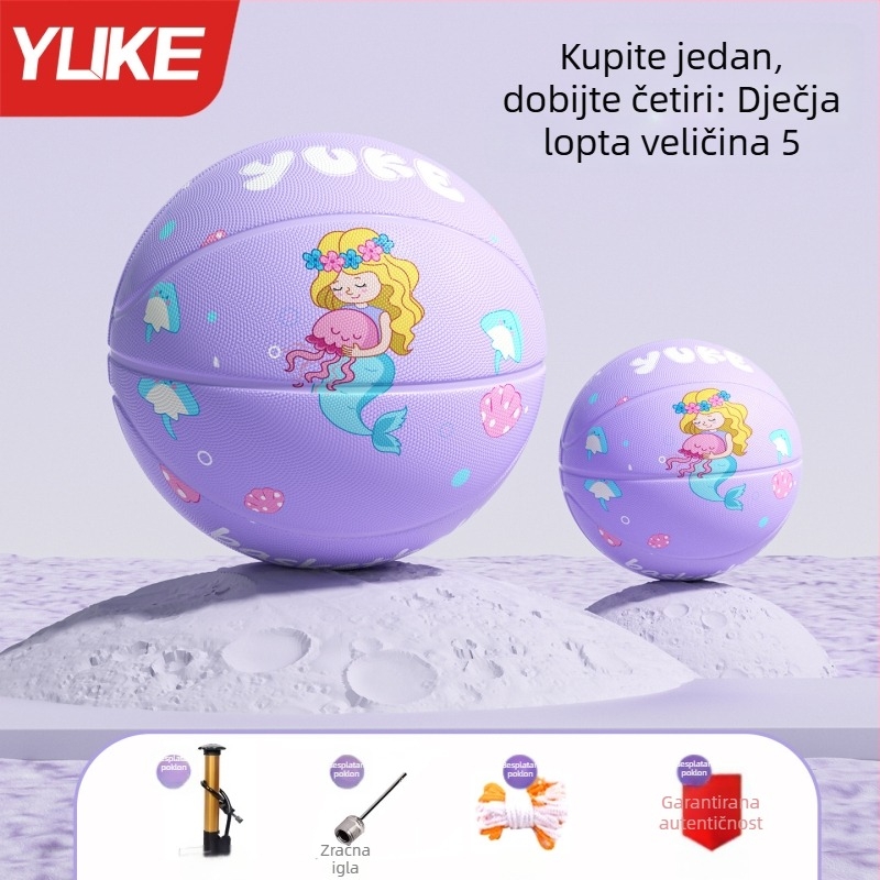 Dječja košarkaška lopta, veličina 5, gumena lopta za treniranje, za vrtić i osnovnu školu