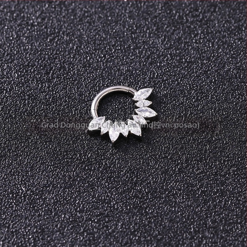 Unisex nosni prsten i prsten za kost uha, titanijeva legura s cirkonom, oblik insekta, čistoća f136