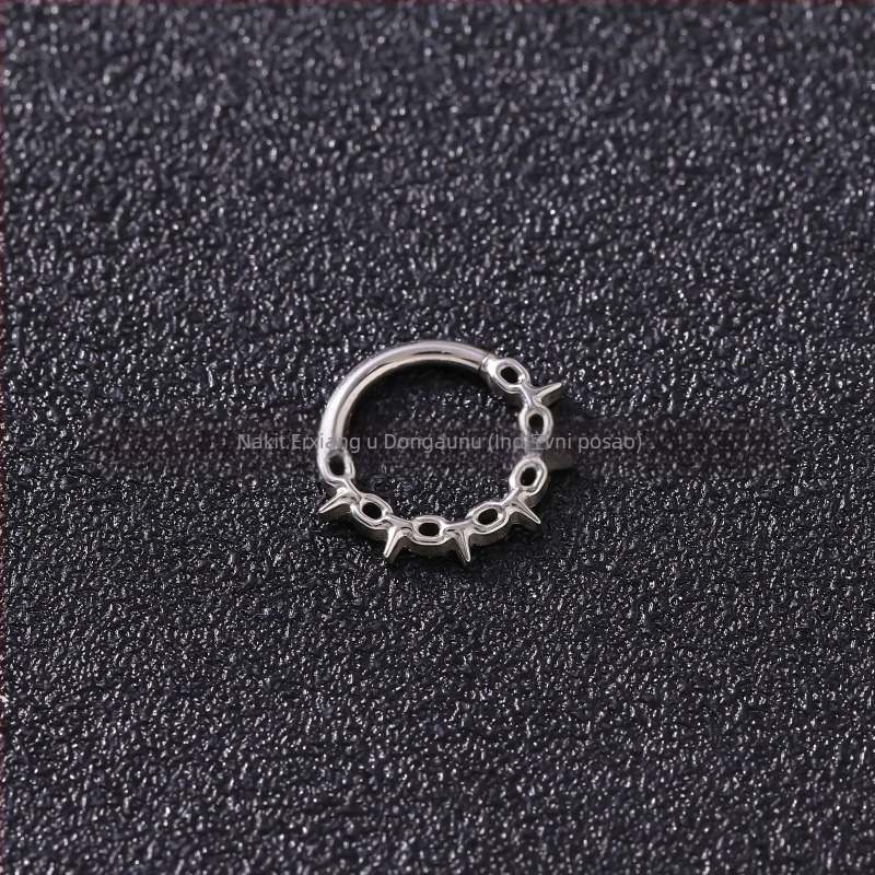 Unisex nosni prsten i prsten za kost uha, titanijeva legura s cirkonom, oblik insekta, čistoća f136