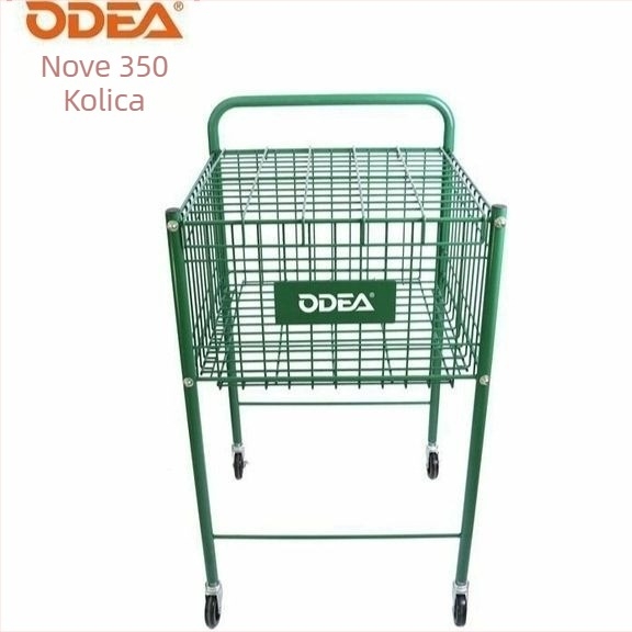 Odea Teniski kolica za lopte – Prenosni metalni stalak, Gumeni materijal, Kotači, Skupljač lopti