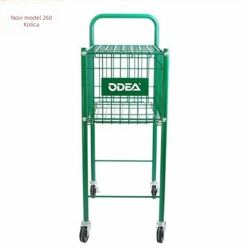 Odea Teniski kolica za lopte – Prenosni metalni stalak, Gumeni materijal, Kotači, Skupljač lopti
