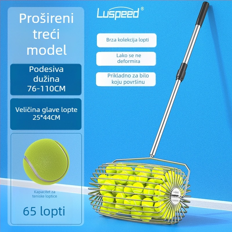 Lagan teleskop za skupljanje teniskih lopti s valjkom