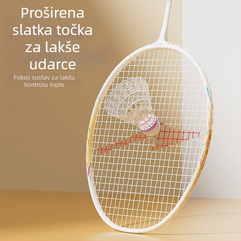 Erke badminton palica – ultra lagana, izdržljiva; okvir od željeznihog legura; težina 75–79 g; tvrdoća šipke umjerena; pogodna za početnike do naprednih