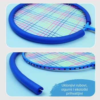 Peak Dječji ultra lagani set badminton raketa – dvostruke rakete, okvir od željezne zlitine, težina 95–100 g, drška G5
