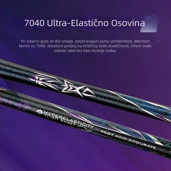 Weichen Assassin badminton reketa, cijeli karbonski okvir, izuzetno lagan, ofenzivni model, težina 95–100 g, debljina ručke G5