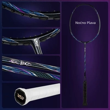 Weichen Assassin badminton reketa, cijeli karbonski okvir, izuzetno lagan, ofenzivni model, težina 95–100 g, debljina ručke G5