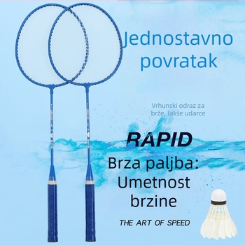 Raketa za badminton za odrasle i djecu, okvir od titanijskog legura, iznimno tvrda, direktan udarac, pogodna za badminton i tenis, težina 95-100 g
