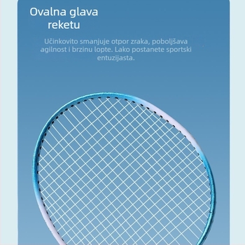 Raketa za badminton za odrasle i djecu, okvir od titanijskog legura, iznimno tvrda, direktan udarac, pogodna za badminton i tenis, težina 95-100 g