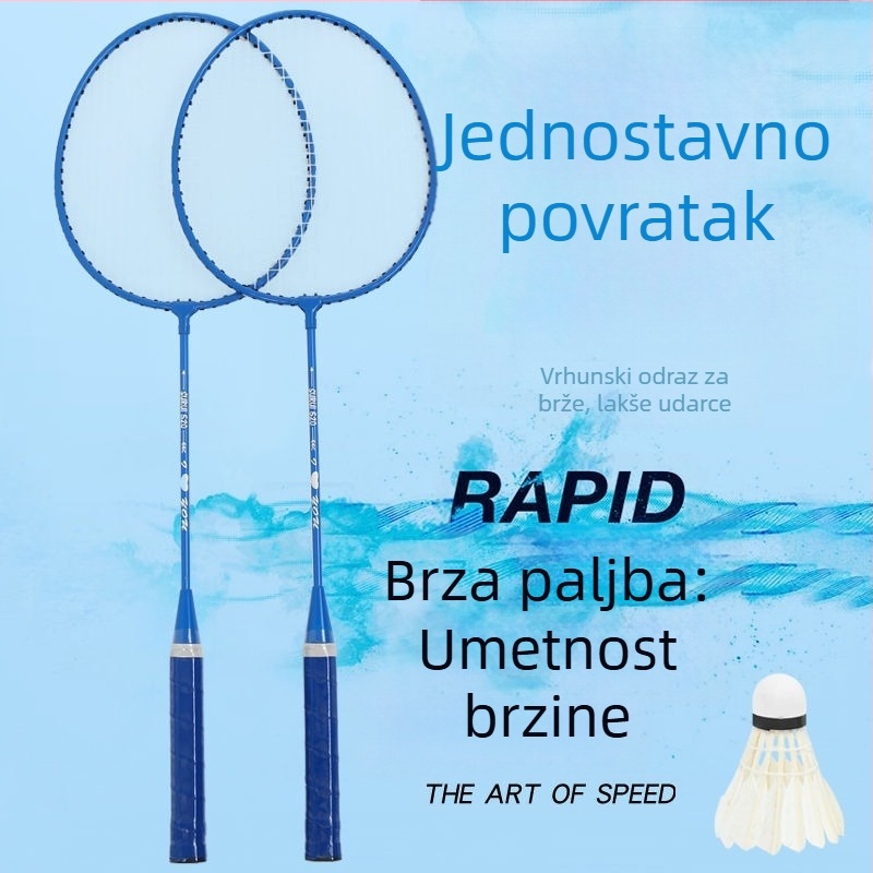 Raketa za badminton za odrasle i djecu, okvir od titanijskog legura, iznimno tvrda, direktan udarac, pogodna za badminton i tenis, težina 95-100 g