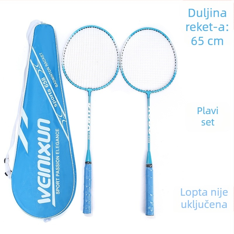 Raketa za badminton za odrasle i djecu, okvir od titanijskog legura, iznimno tvrda, direktan udarac, pogodna za badminton i tenis, težina 95-100 g