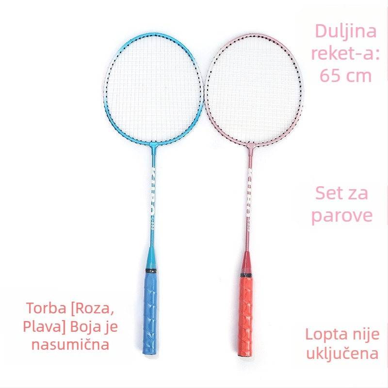 Raketa za badminton za odrasle i djecu, okvir od titanijskog legura, iznimno tvrda, direktan udarac, pogodna za badminton i tenis, težina 95-100 g