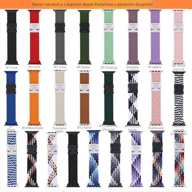 Najlonasto pleteni kaiš za sat s padobranskom kopčom za Apple Watch Ultra 2 (Sportski stil, 22 g, kompatibilan s Apple Watch Ultra 2)