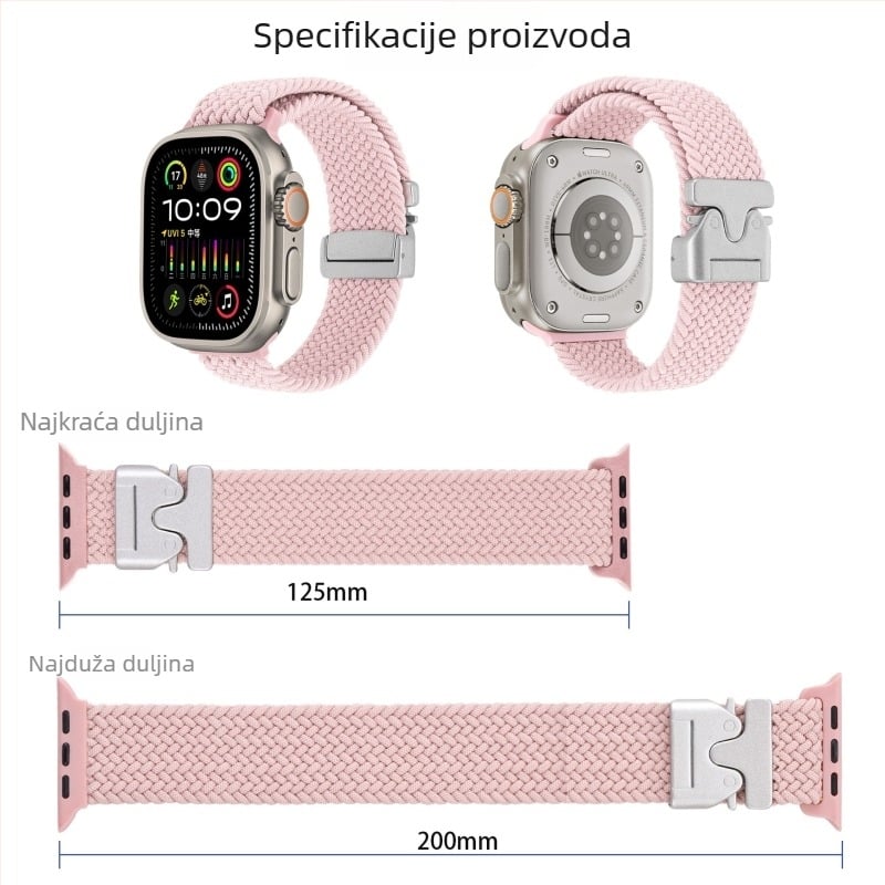 Najlonasto pleteni kaiš za sat s padobranskom kopčom za Apple Watch Ultra 2 (Sportski stil, 22 g, kompatibilan s Apple Watch Ultra 2)