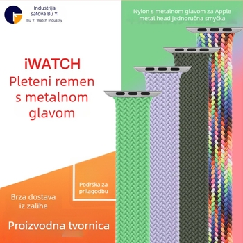 Najlon pletena narukvica s jednim kružnim zatvaračem za Apple Watch Series 8/7/6, modni dizajn
