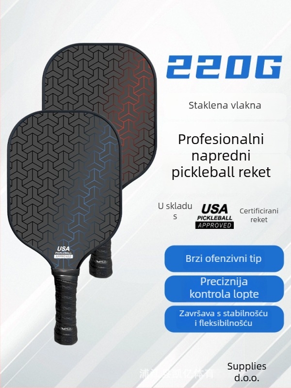 Fiberglass pickleball set paddle za odrasle i djecu, Kaiyi, 220 g, materijal: fiberglass