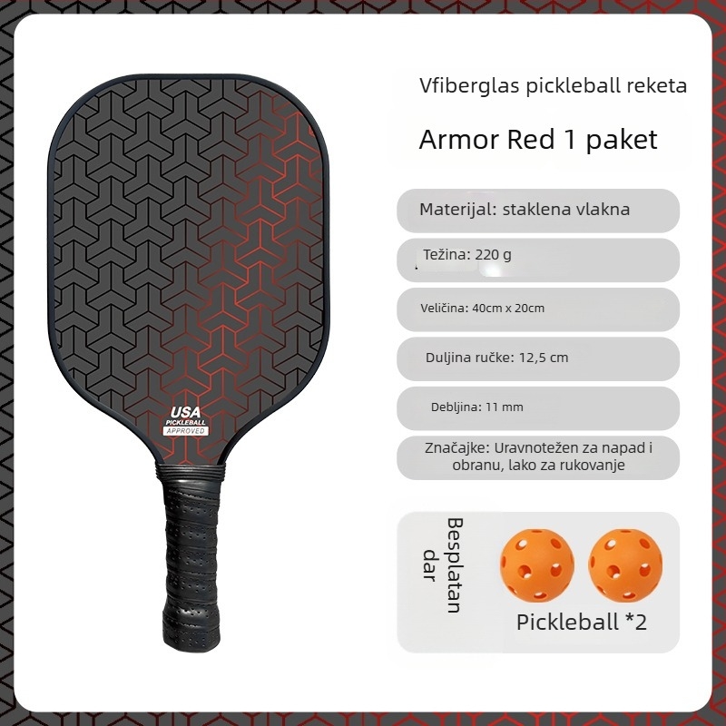 Fiberglass pickleball set paddle za odrasle i djecu, Kaiyi, 220 g, materijal: fiberglass