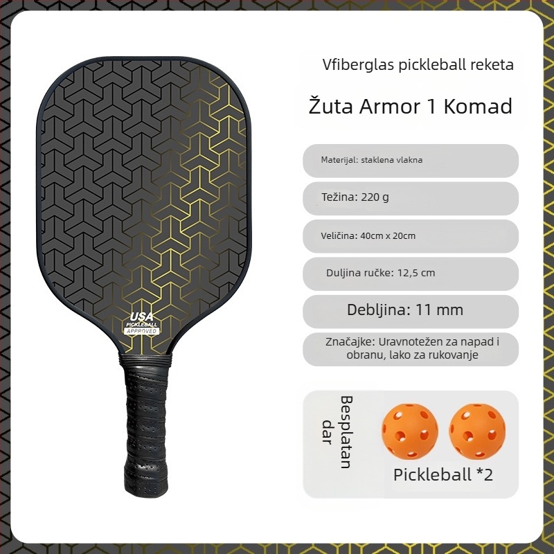 Fiberglass pickleball set paddle za odrasle i djecu, Kaiyi, 220 g, materijal: fiberglass