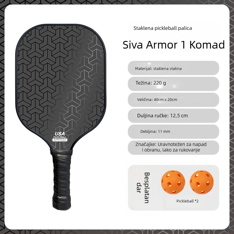 Fiberglass pickleball set paddle za odrasle i djecu, Kaiyi, 220 g, materijal: fiberglass