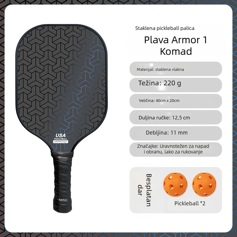 Fiberglass pickleball set paddle za odrasle i djecu, Kaiyi, 220 g, materijal: fiberglass
