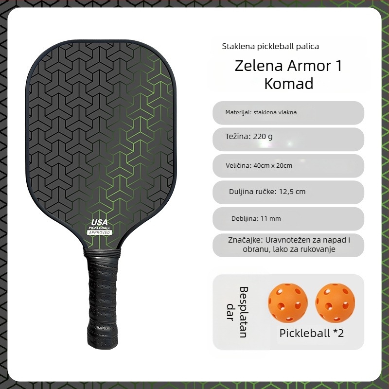 Fiberglass pickleball set paddle za odrasle i djecu, Kaiyi, 220 g, materijal: fiberglass