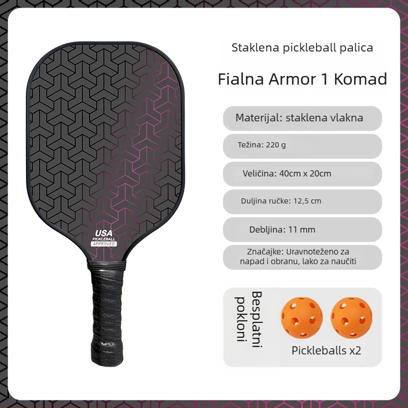 Fiberglass pickleball set paddle za odrasle i djecu, Kaiyi, 220 g, materijal: fiberglass