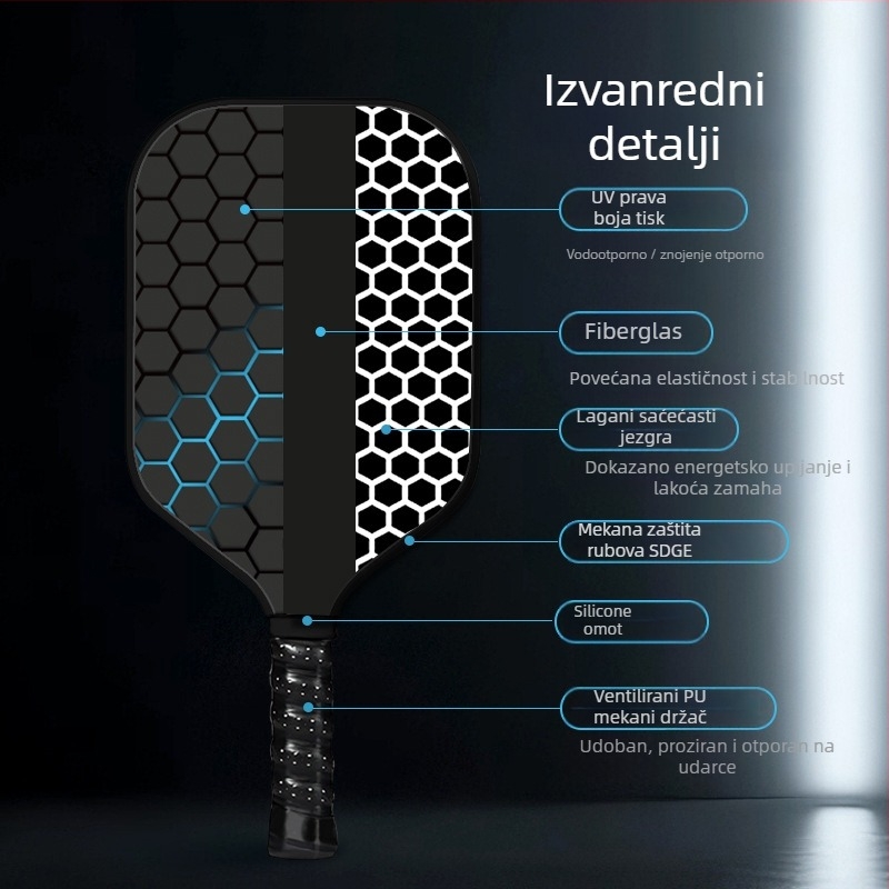 Lidakang pickleball reketa od fiberglasa, 230 g, kompletan set