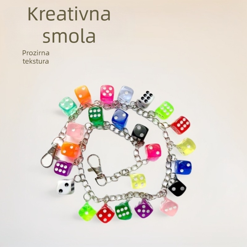 Lanac za struk s kockastim oblikom, metal, sjajna površina, hip-hop stil, unisex
