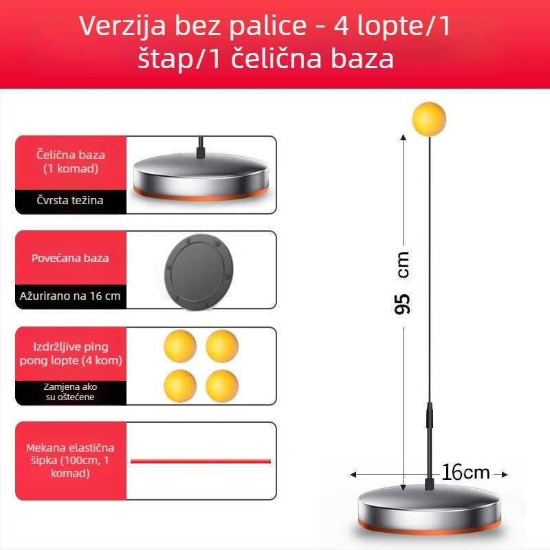 Unutarnji trener za stolni tenis, od nehrđajućeg čelika, za učenike, samostalno vježbanje, obrazovna igračka.