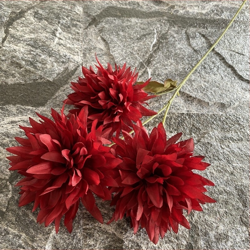 3-Glava plamen chrysanthemum kugla od svile – svadbena dekoracija, rekviziti za fotografiju i kućna izložba (Materijal: svila; Varijanta: 1327355784; Svrha: vjenčanje, rekviziti za fotografiju, kućna izložba)