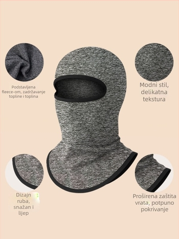 Cjelovita maska za vožnju biciklom u jesen-zimu, kapuljača i vrat u jednom, poliester, za odrasle, stil: vježbanje, namjena: biciklizam, mogućnost prilagođavanja, Makino fox