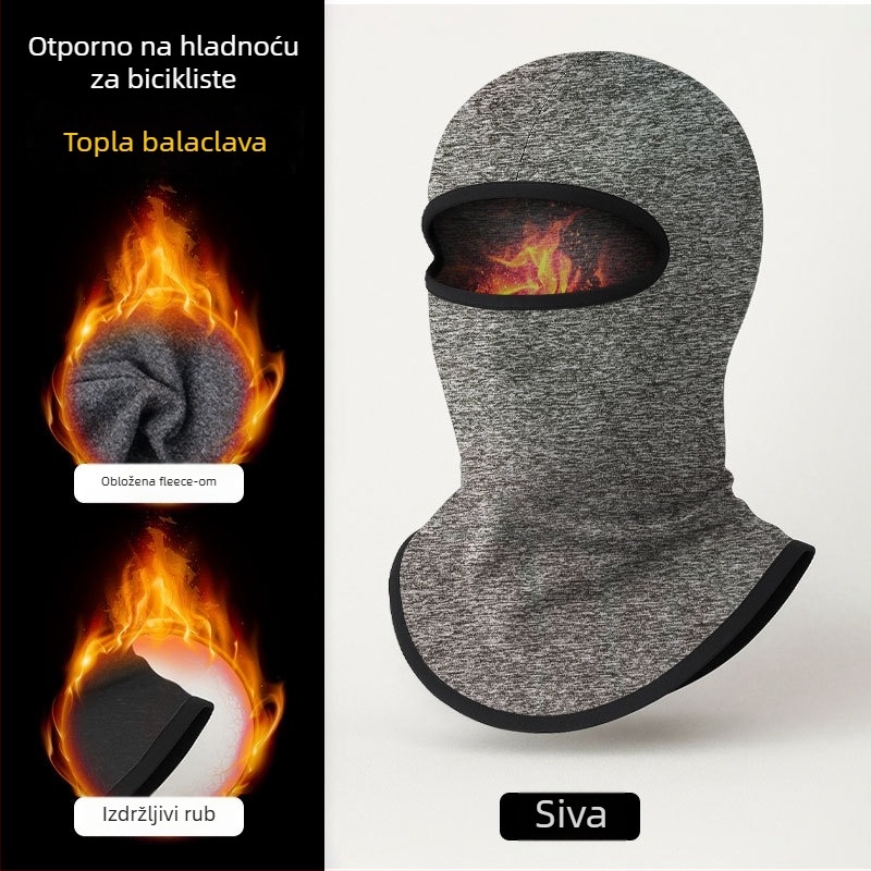 Cjelovita maska za vožnju biciklom u jesen-zimu, kapuljača i vrat u jednom, poliester, za odrasle, stil: vježbanje, namjena: biciklizam, mogućnost prilagođavanja, Makino fox