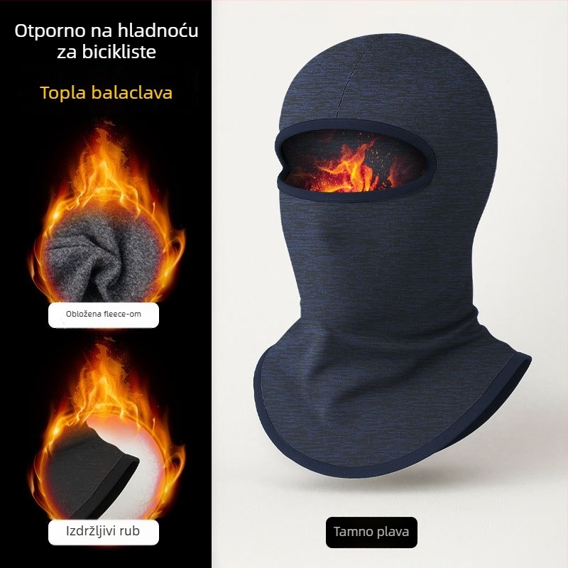 Cjelovita maska za vožnju biciklom u jesen-zimu, kapuljača i vrat u jednom, poliester, za odrasle, stil: vježbanje, namjena: biciklizam, mogućnost prilagođavanja, Makino fox