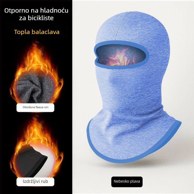 Cjelovita maska za vožnju biciklom u jesen-zimu, kapuljača i vrat u jednom, poliester, za odrasle, stil: vježbanje, namjena: biciklizam, mogućnost prilagođavanja, Makino fox