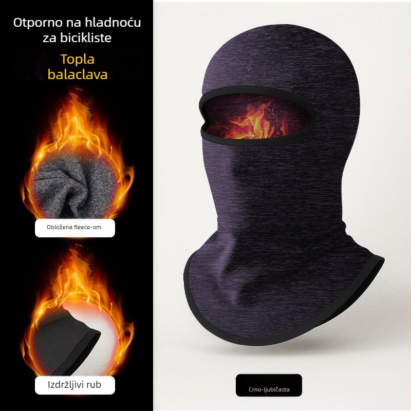 Cjelovita maska za vožnju biciklom u jesen-zimu, kapuljača i vrat u jednom, poliester, za odrasle, stil: vježbanje, namjena: biciklizam, mogućnost prilagođavanja, Makino fox