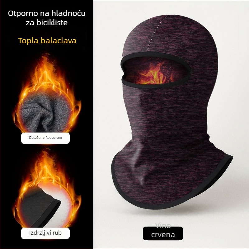 Cjelovita maska za vožnju biciklom u jesen-zimu, kapuljača i vrat u jednom, poliester, za odrasle, stil: vježbanje, namjena: biciklizam, mogućnost prilagođavanja, Makino fox