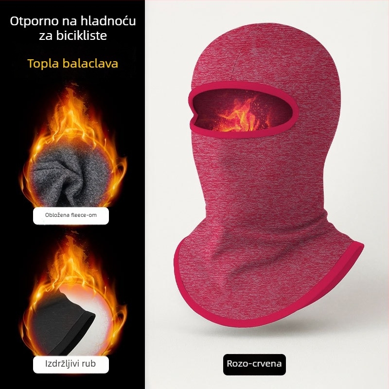 Cjelovita maska za vožnju biciklom u jesen-zimu, kapuljača i vrat u jednom, poliester, za odrasle, stil: vježbanje, namjena: biciklizam, mogućnost prilagođavanja, Makino fox