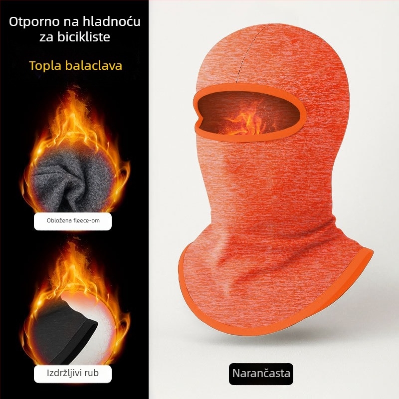 Cjelovita maska za vožnju biciklom u jesen-zimu, kapuljača i vrat u jednom, poliester, za odrasle, stil: vježbanje, namjena: biciklizam, mogućnost prilagođavanja, Makino fox