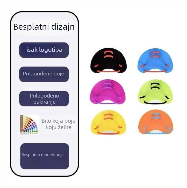 Perajka za ruku tipa dlana za odrasle – ABS + silikon gel, marka HHS, slobodni stil plivanja