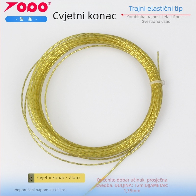 Poliesterske strune za reketa – otporne na udarce, za tenis; marka Collect Benefits; pogodné za tenis, stolni tenis i badminton