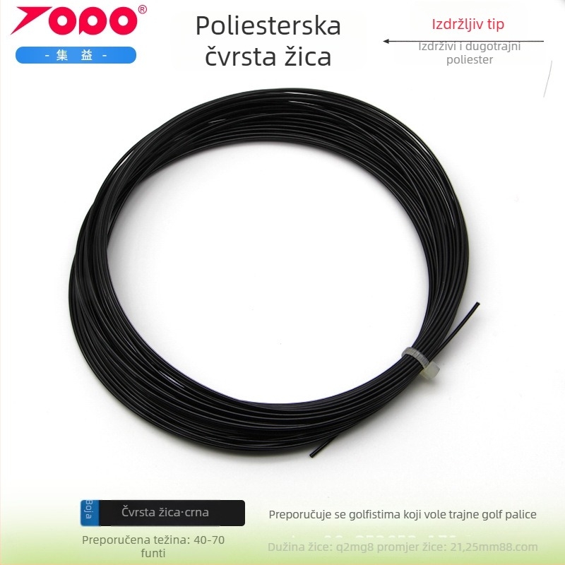 Poliesterske strune za reketa – otporne na udarce, za tenis; marka Collect Benefits; pogodné za tenis, stolni tenis i badminton