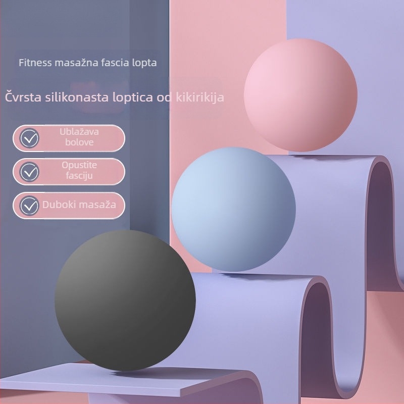 Miofascijalna masažna lopta - silikon, ne napuhuje se, za ramena, vrat, noge i leđa